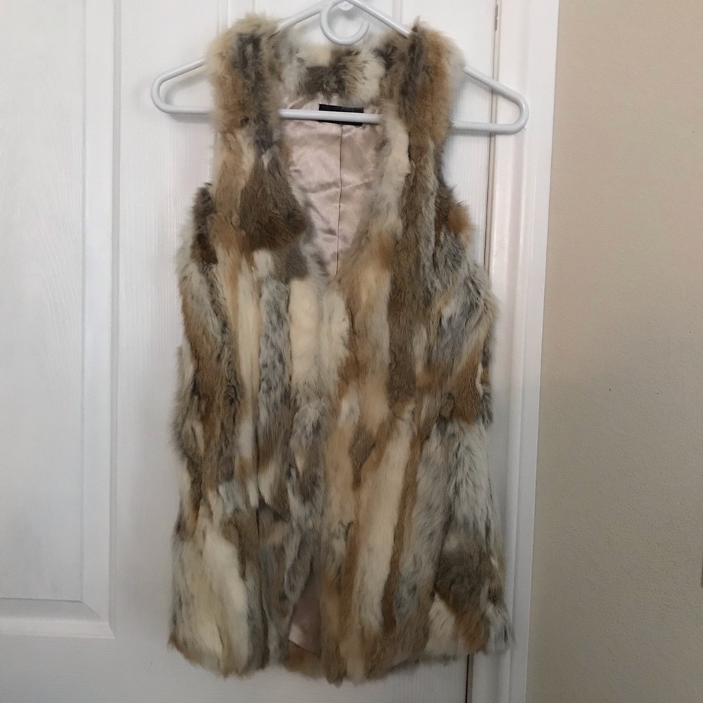 Rabbit fur vest small